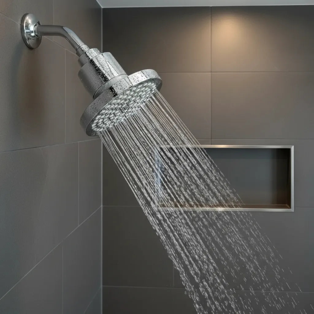 Rain Shower Head Chrome Shower Head Stainless Steel Bath Shower Head High Pressure High Flow Round